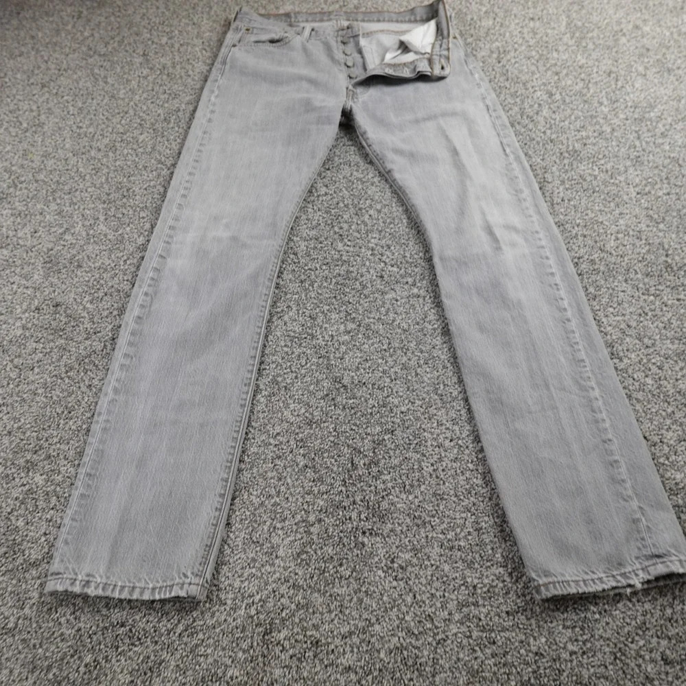 Levis Jeans Mens 33X34 Dark Black Denim Pants 501 XX Button Fly Straight Western